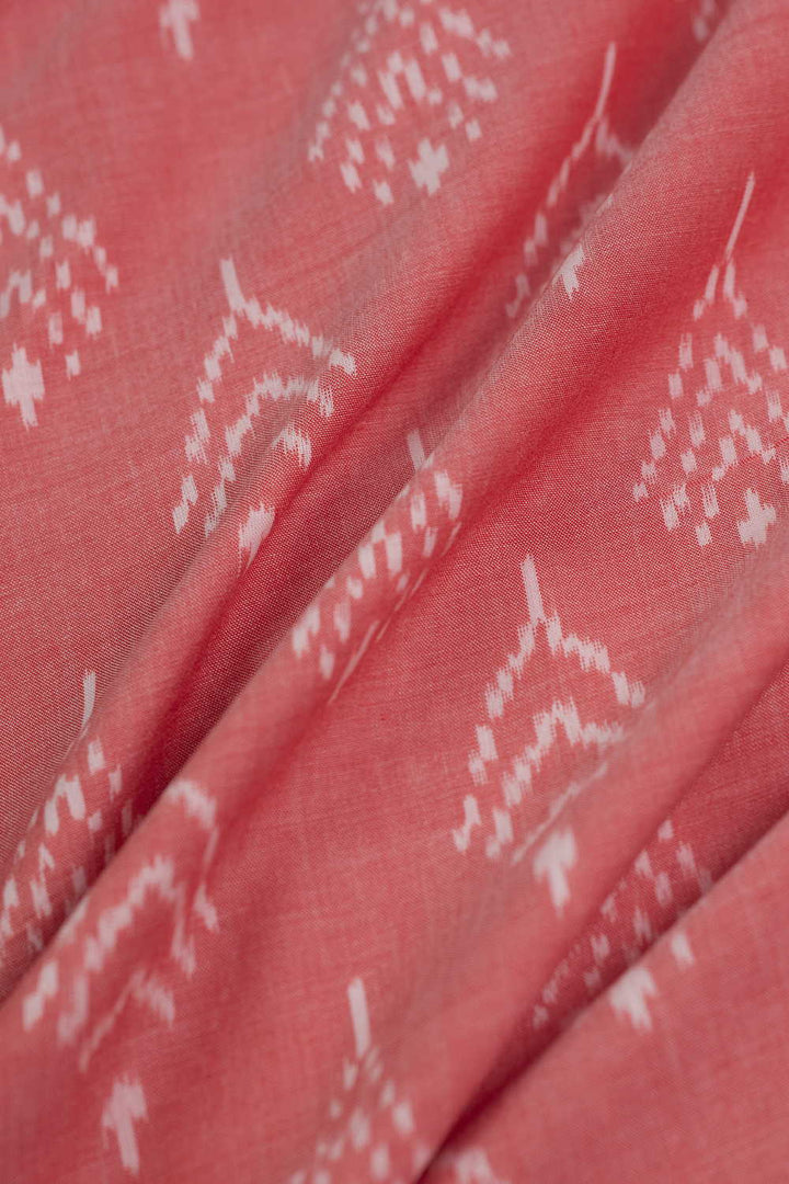 Pink Shaded Ikat Cotton Fabric