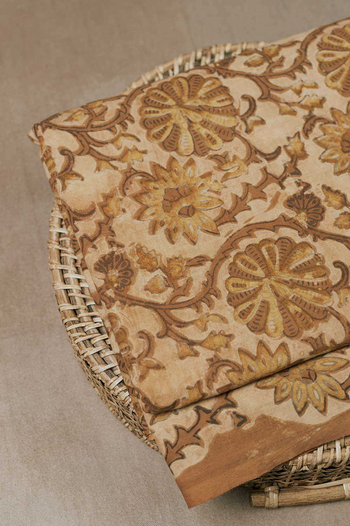 Big Floral Design Bagru Cotton Fabric