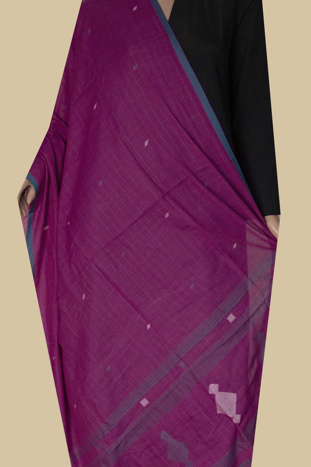 Pink Jamdani Cotton Dupatta