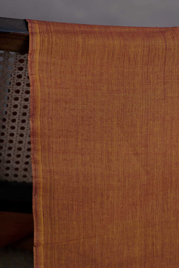 Rustic Orange Mangalagiri Cotton Fabric