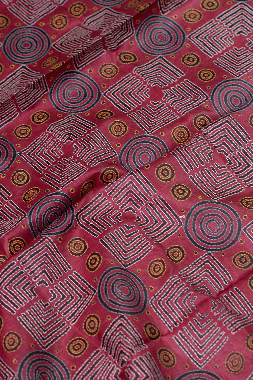 Square Pattern Kantha Tussar Silk Blouse