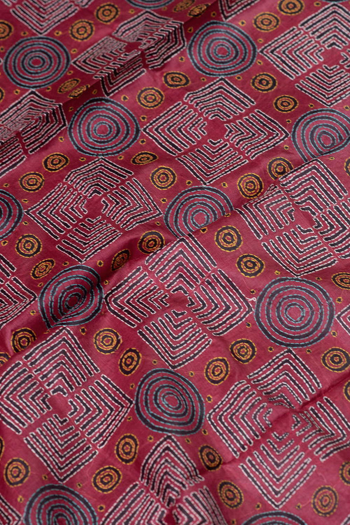 Square Pattern Kantha Tussar Silk Blouse