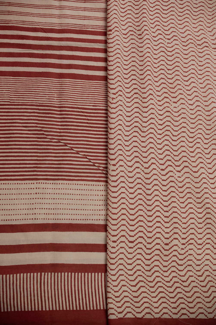 Block Printed Cotton Saree - Matkatus 