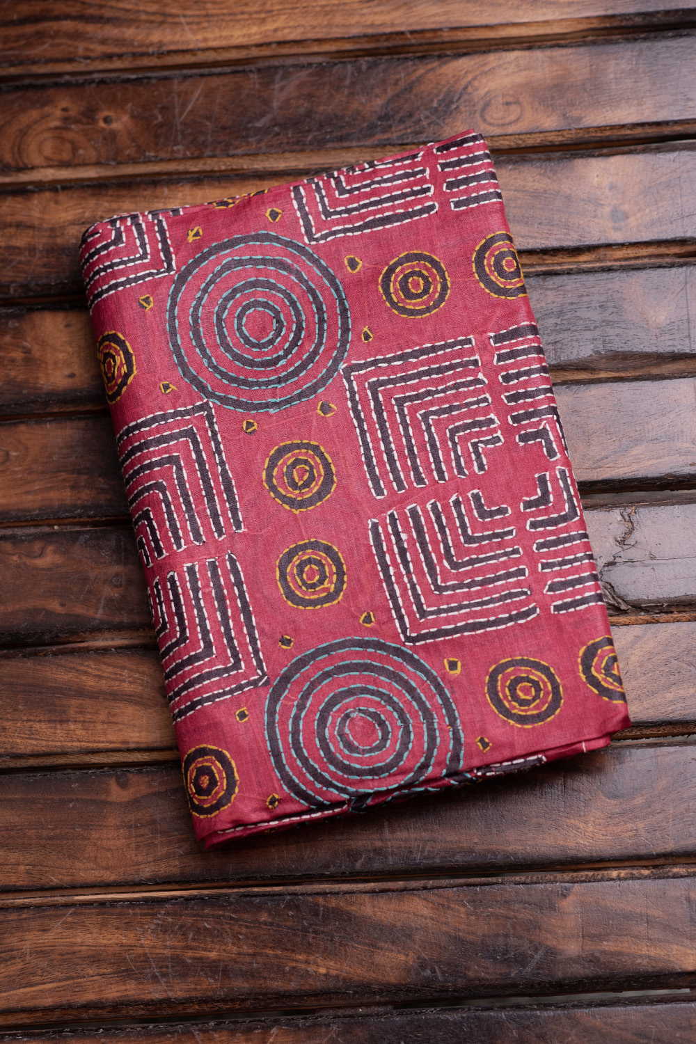 Square Pattern Kantha Tussar Silk Blouse