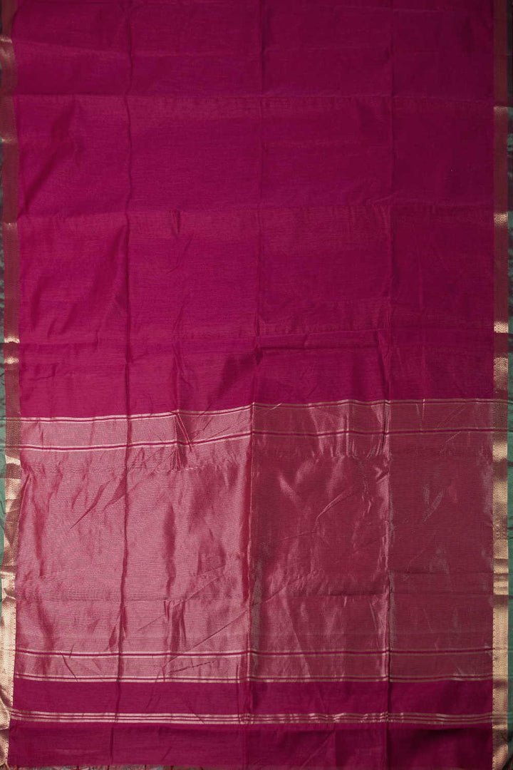 Magenta Pink Maheshwari Silk Cotton saree