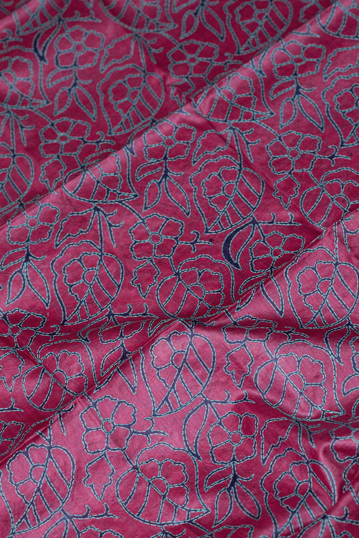 Floral Pattern Kantha Tussar Silk Blouse
