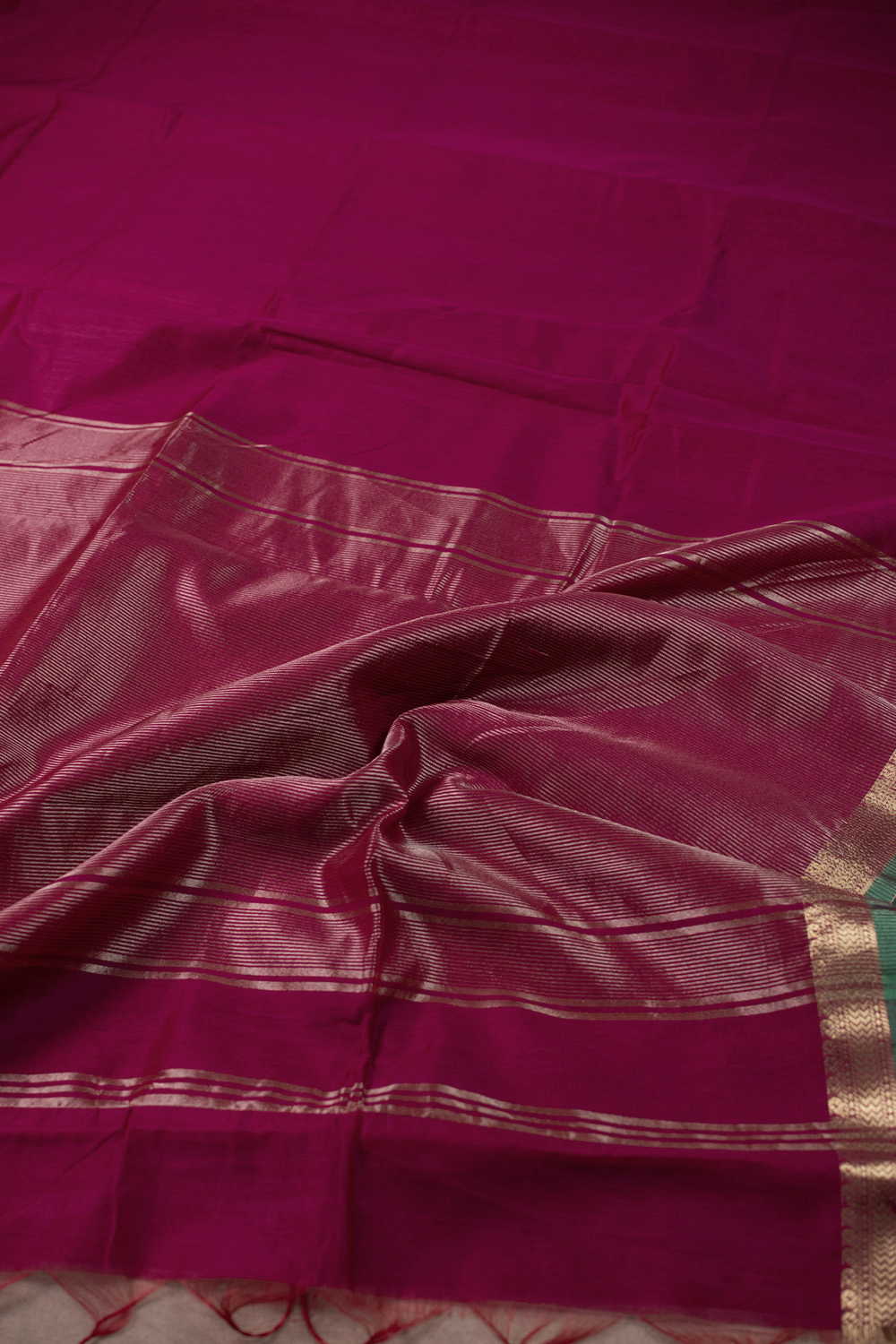 Magenta Pink Maheshwari Silk Cotton saree