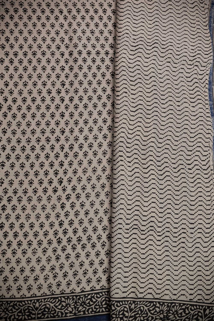 Block Printed Cotton Saree - Matkatus 