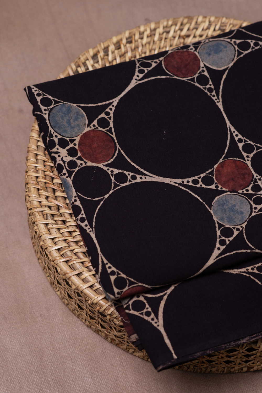 Black Ajrak Cotton Fabric
