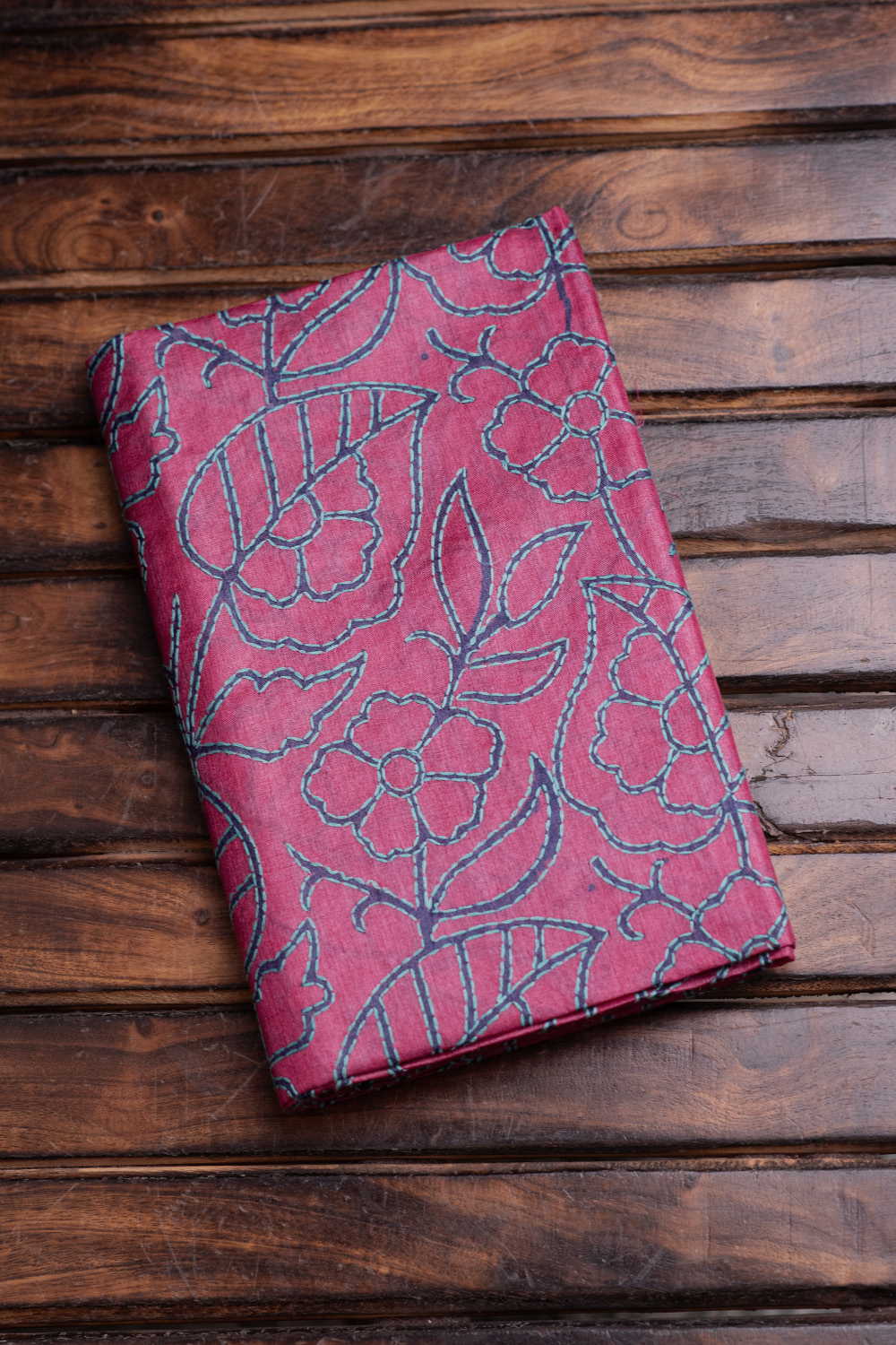 Floral Pattern Kantha Tussar Silk Blouse