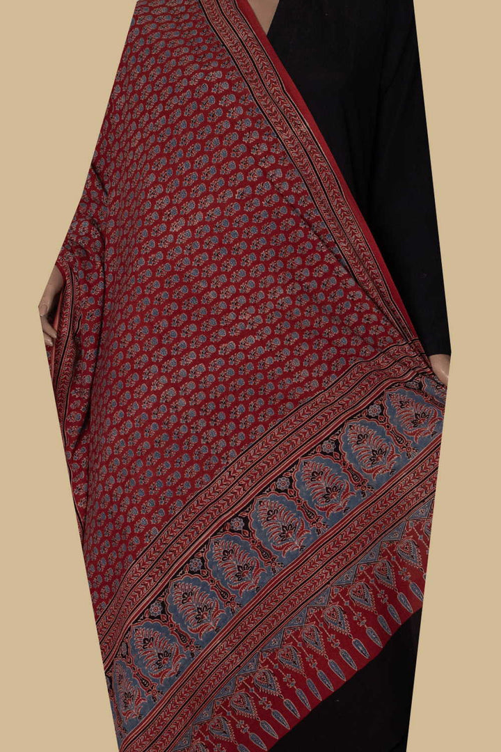 Ajrak Cotton Dupatta - Matkatus 