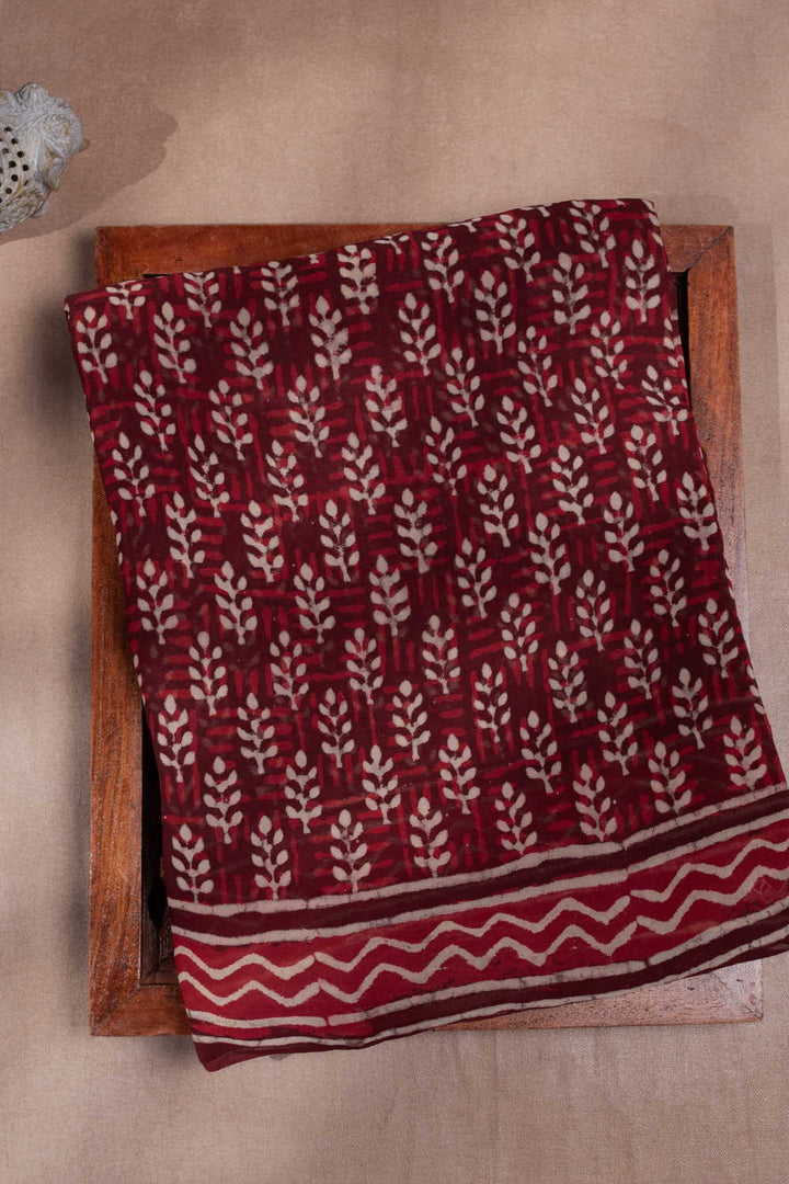 Maroon Semi Georgette saree