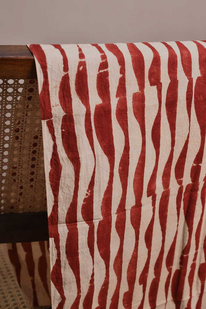 Maroon Ajrak Cotton Fabric