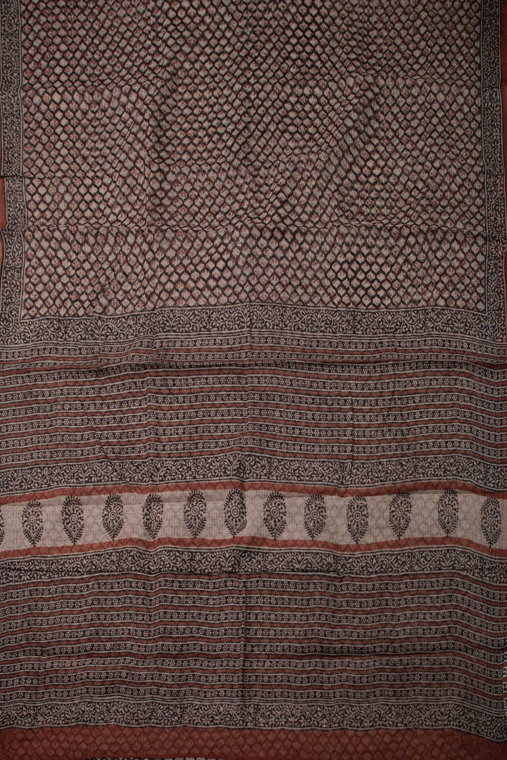 Block Printed Cotton Saree - Matkatus 