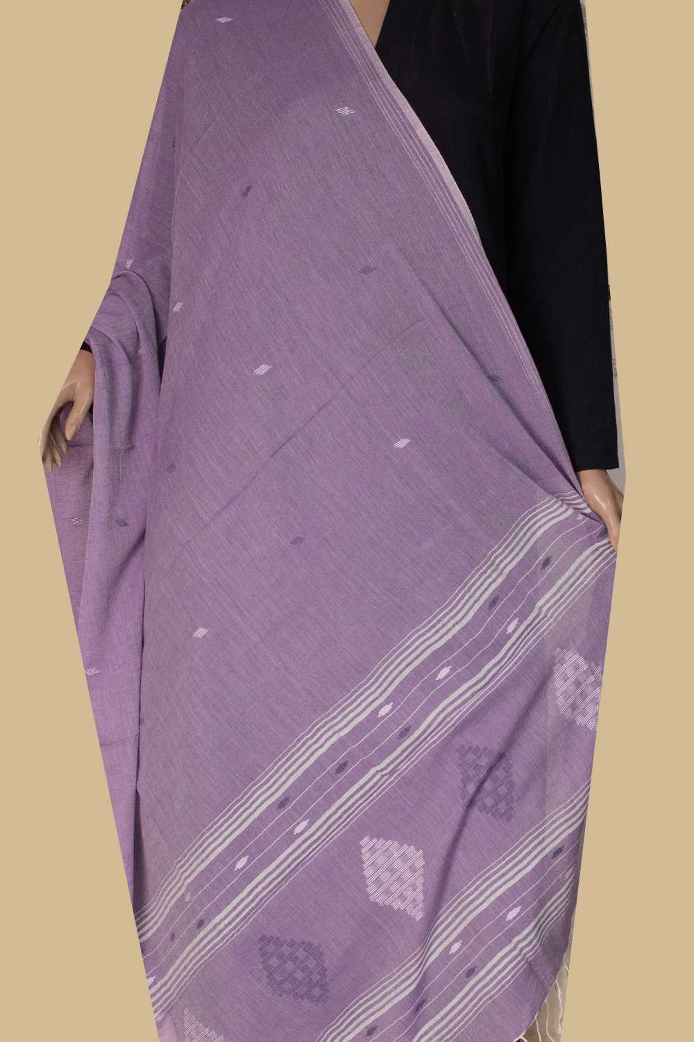 Mild Purple Jamdani Cotton Dupatta
