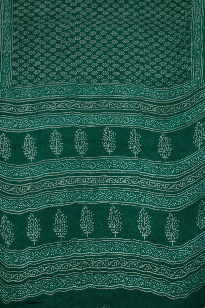 Dark Green Semi Georgette saree