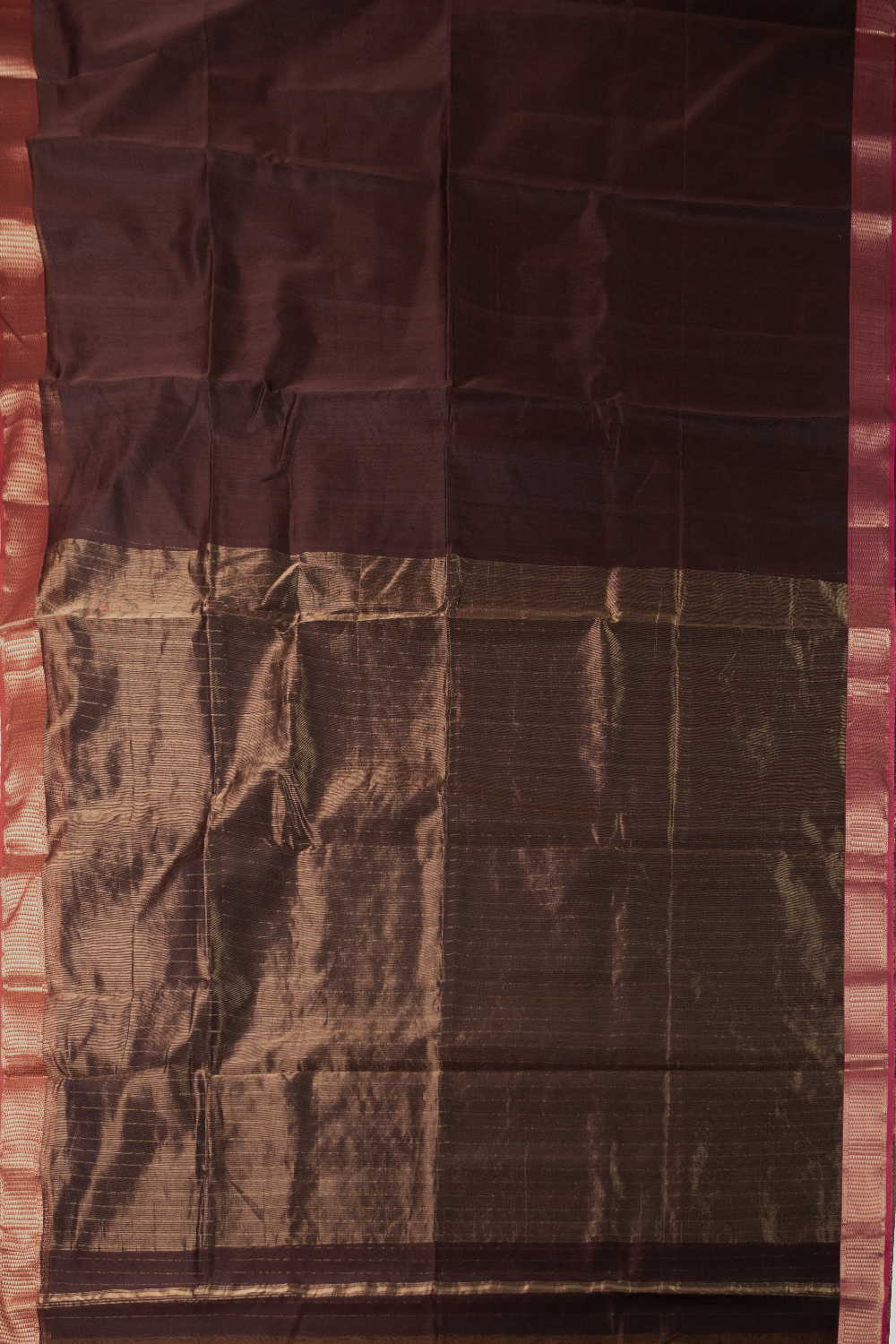 Brown with Zari Border Mahesshwari Silk Cotton Saree