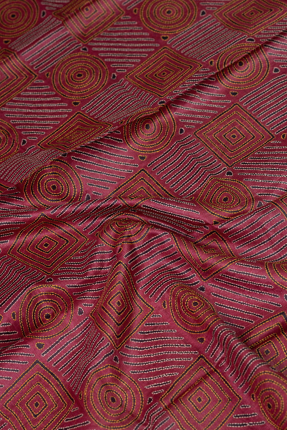 Maroon Kantha Tussar Silk Blouse