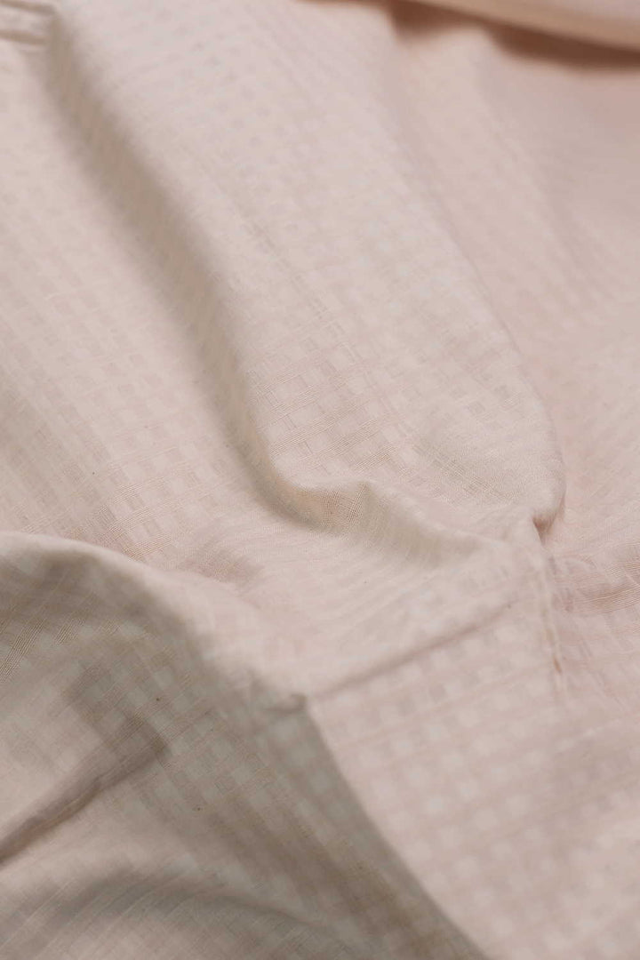 Beige Cream Boddu Checks Cotton Fabric