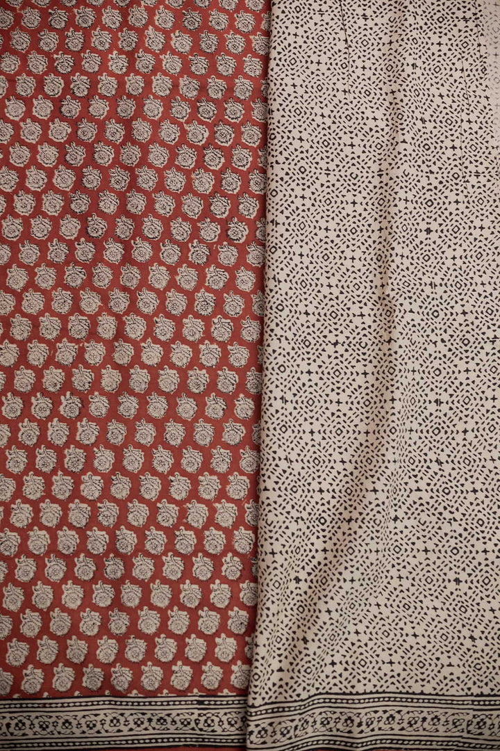 Block Printed Cotton Saree - Matkatus 