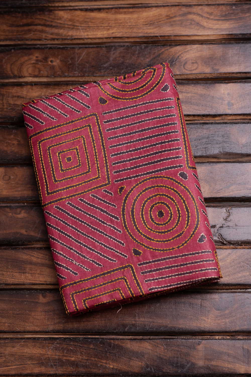 Maroon Kantha Tussar Silk Blouse