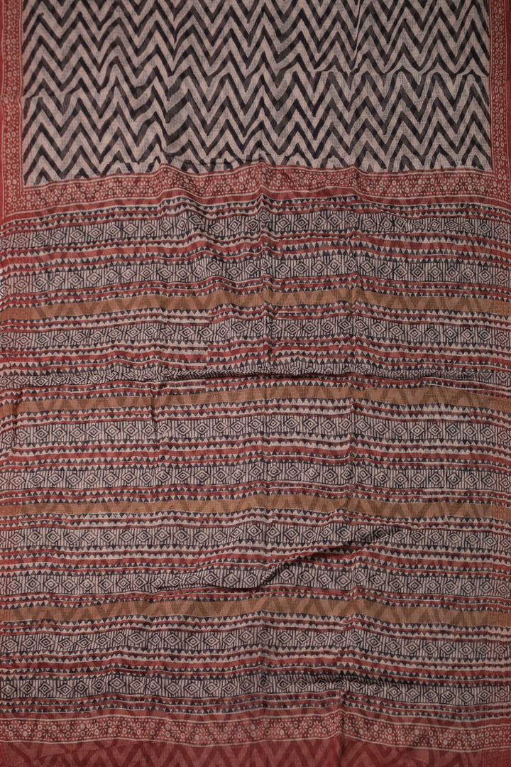 Block Printed Cotton Saree - Matkatus 