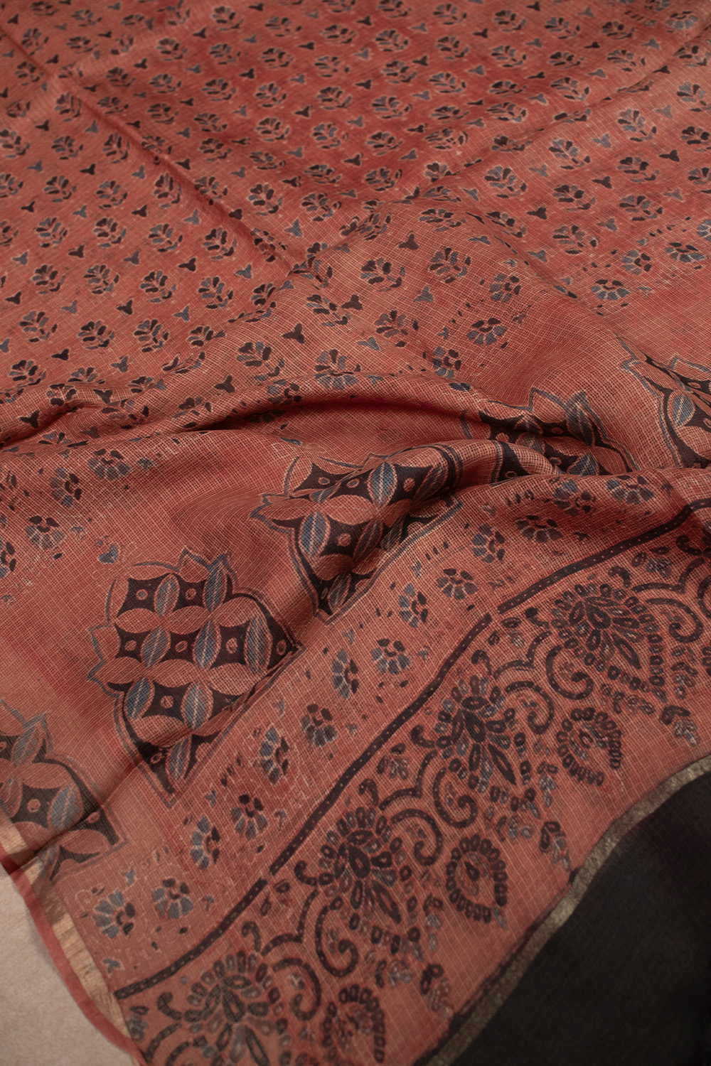 Ajrak Kota Silk Dupatta - Matkatus 