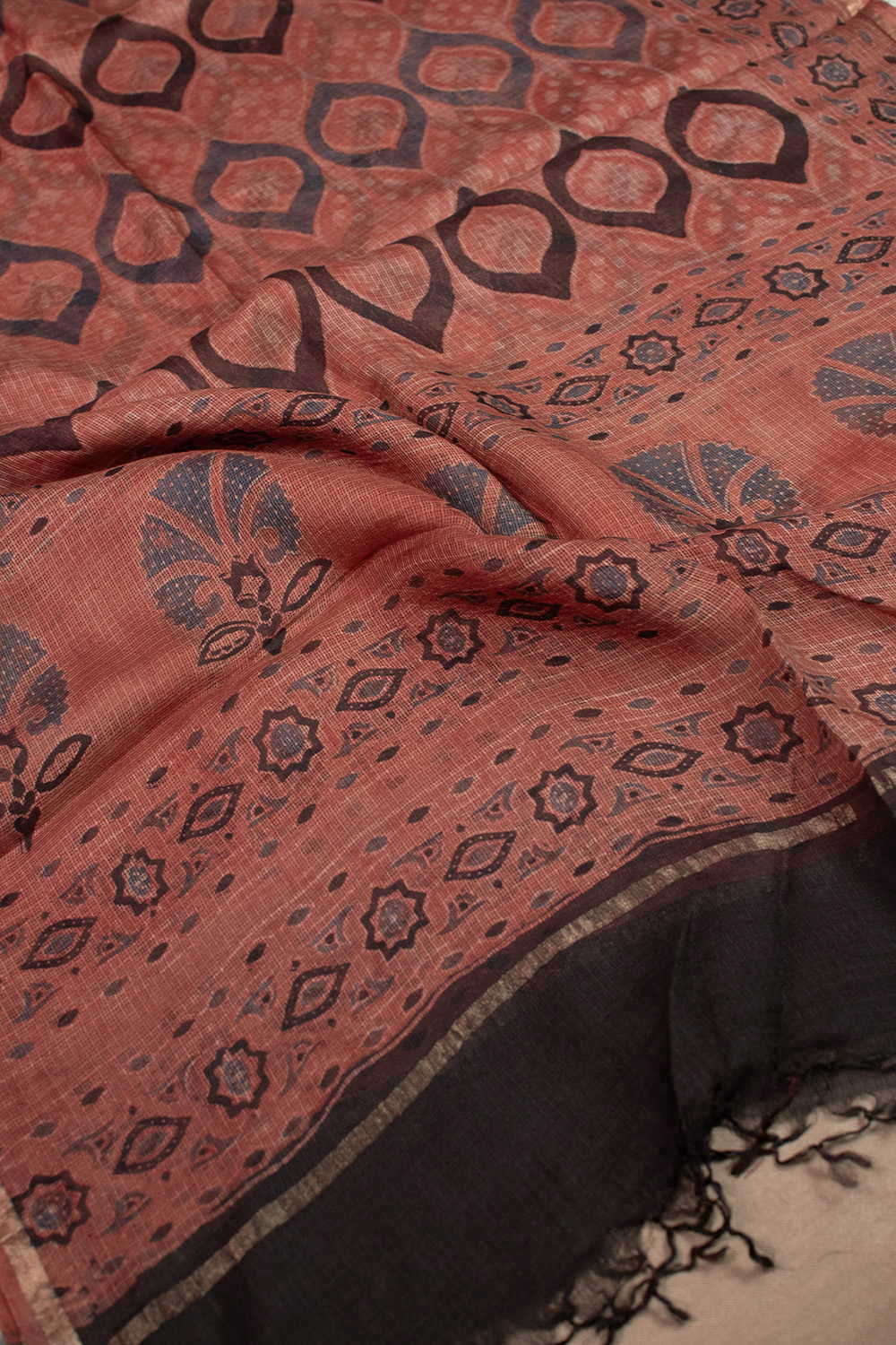 Ajrak Kota Silk Dupatta - Matkatus 