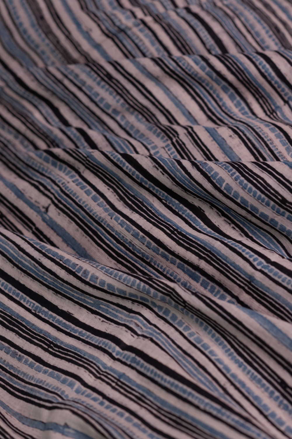 Stripe Pattern Ajrak Mul Cotton Fabric