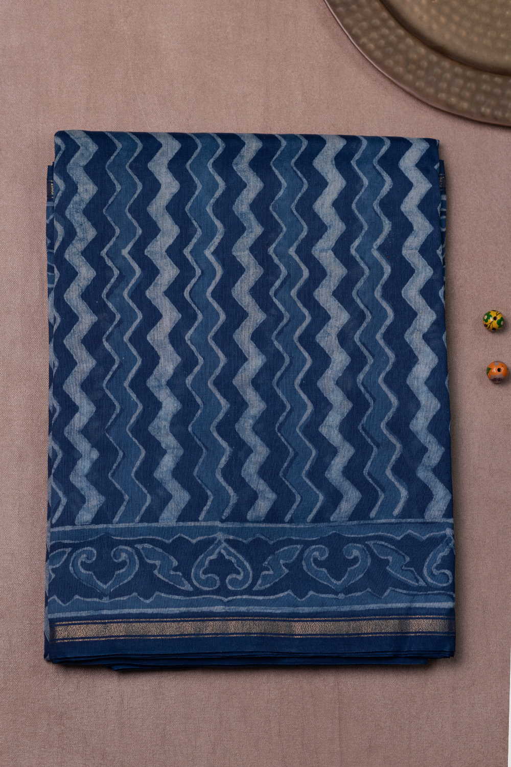 Block Printed Silk Cotton Saree - Matkatus 