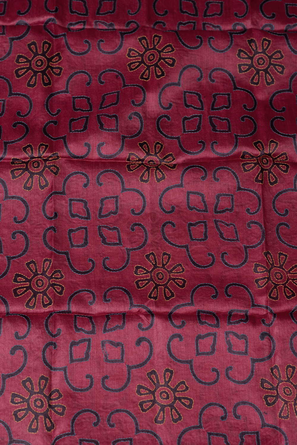 Maroon Shaded Kantha Tussar Silk Blouse
