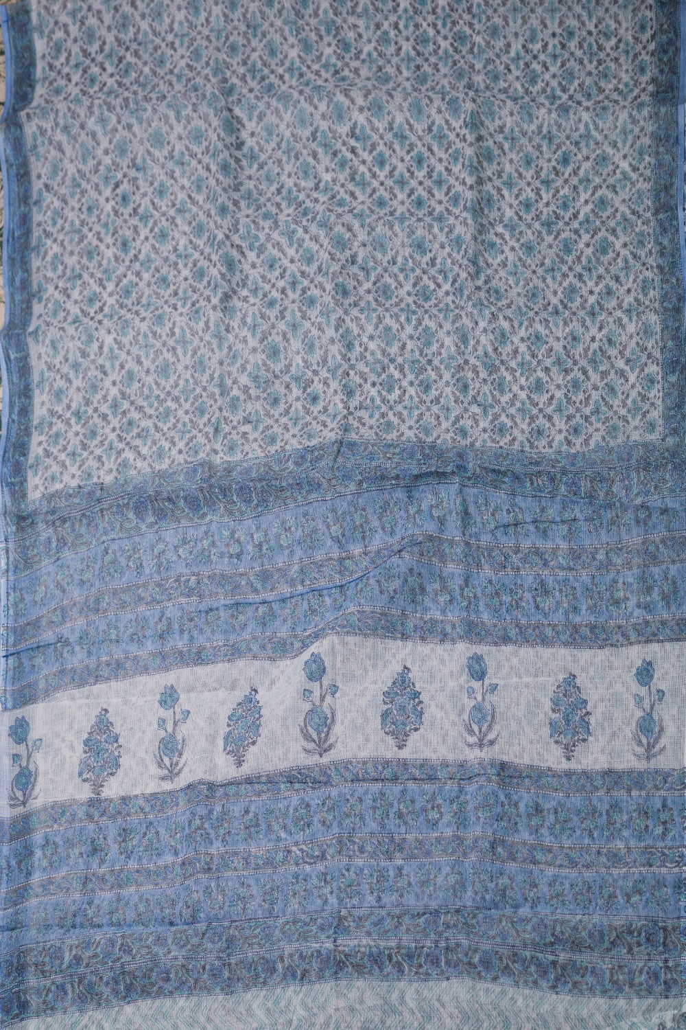 Block Printed Cotton Saree - Matkatus 