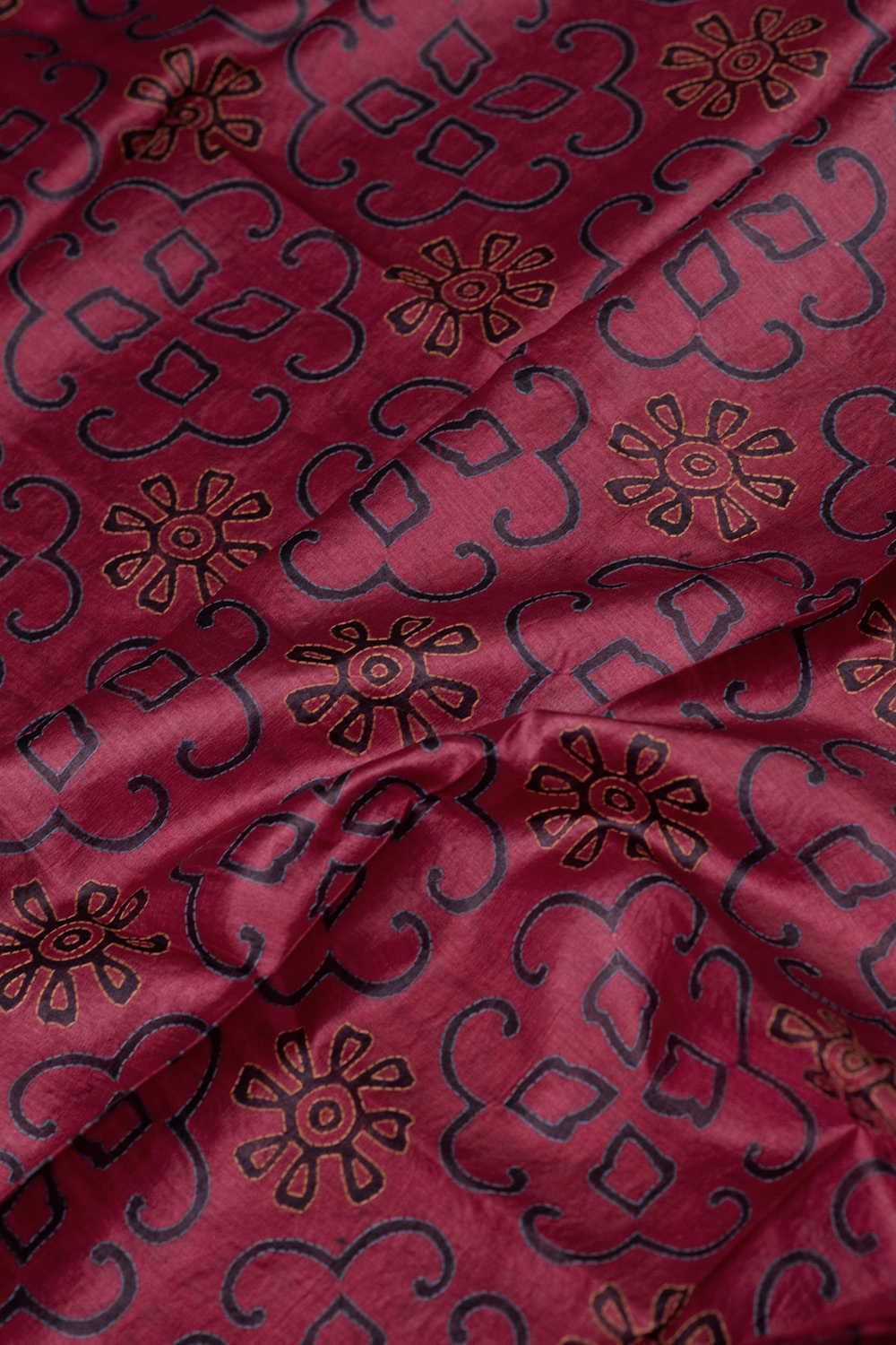 Maroon Shaded Kantha Tussar Silk Blouse