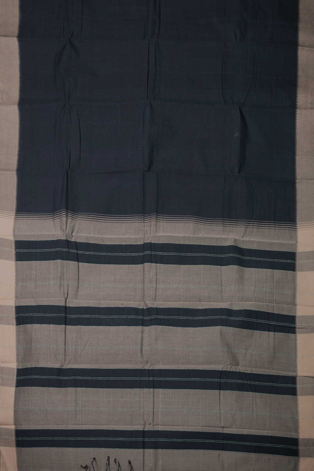 Dull Black Kanchipuram Cotton saree