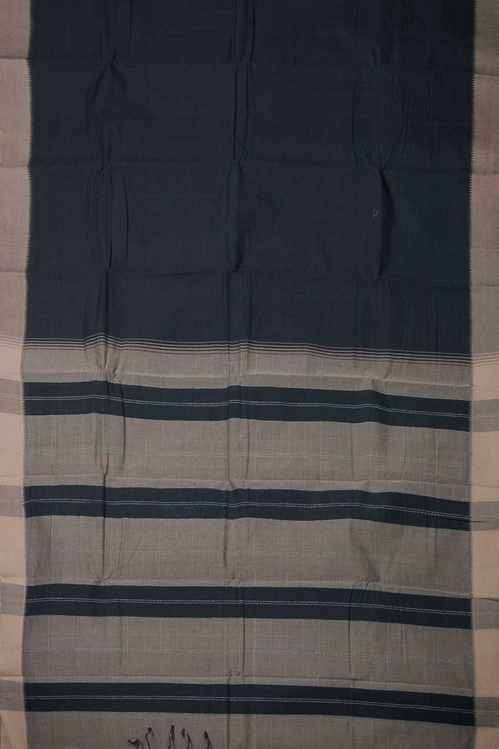 Dull Black Kanchipuram Cotton saree