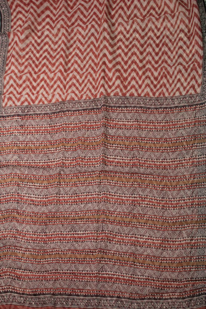 Block Printed Cotton Saree - Matkatus 