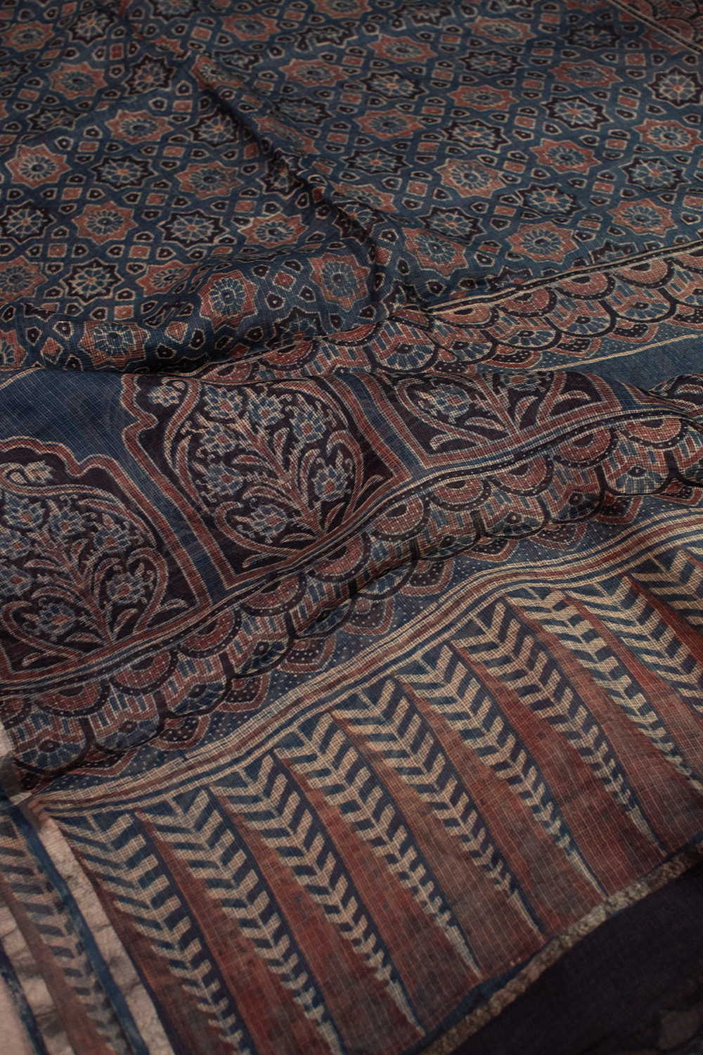Ajrak Kota Silk Dupatta - Matkatus 
