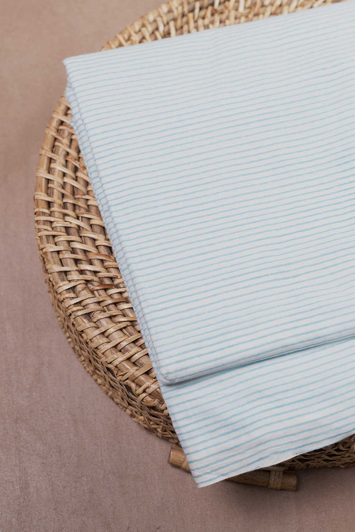 Pin Stripe - Cream Sanganeri Cotton Fabric