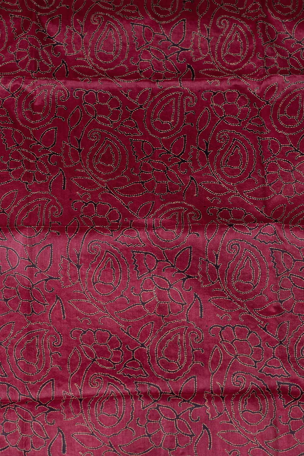 Floral Veins Kantha Tussar Silk Blouse
