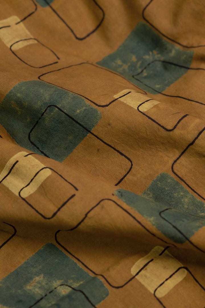 Yellow Ajrak Cotton Fabric