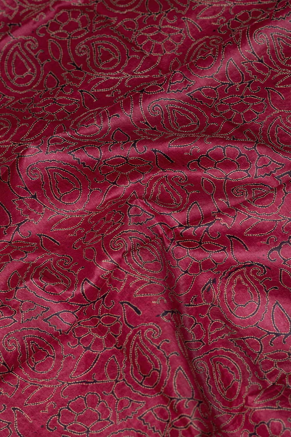 Floral Veins Kantha Tussar Silk Blouse