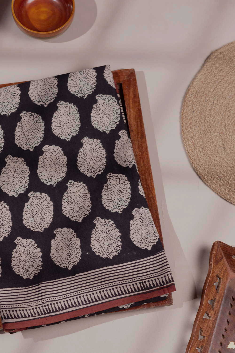 Block Printed Cotton Saree - Matkatus 