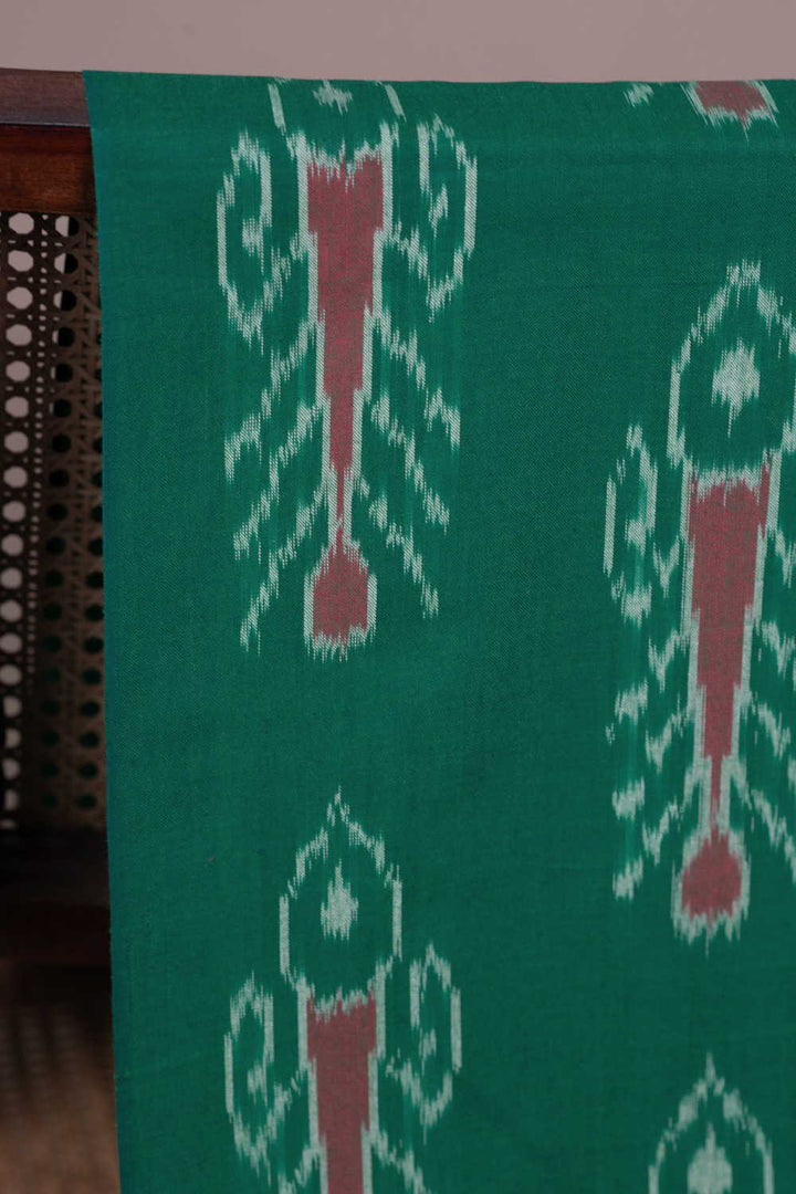 Green Shaded Ikat Cotton Fabric