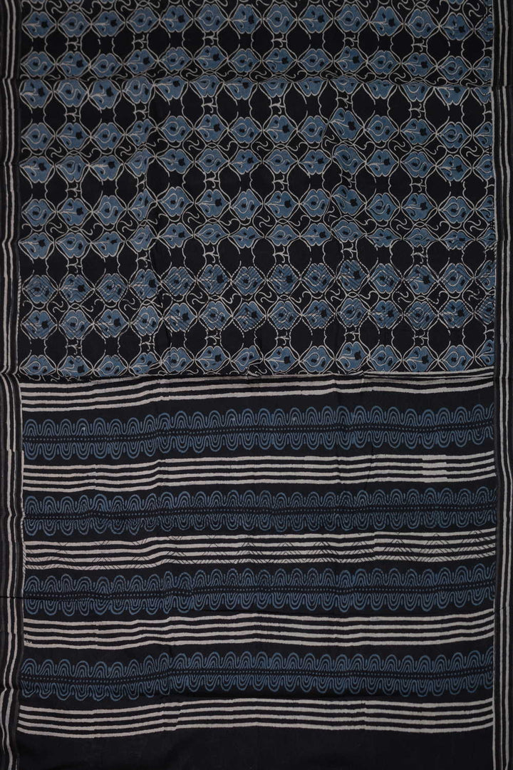 Block Printed Cotton Saree - Matkatus 