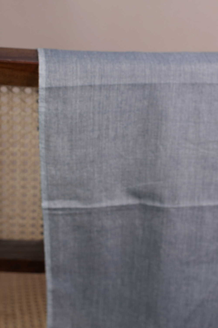 Flint Grey Handwoven Mul Cotton Fabric