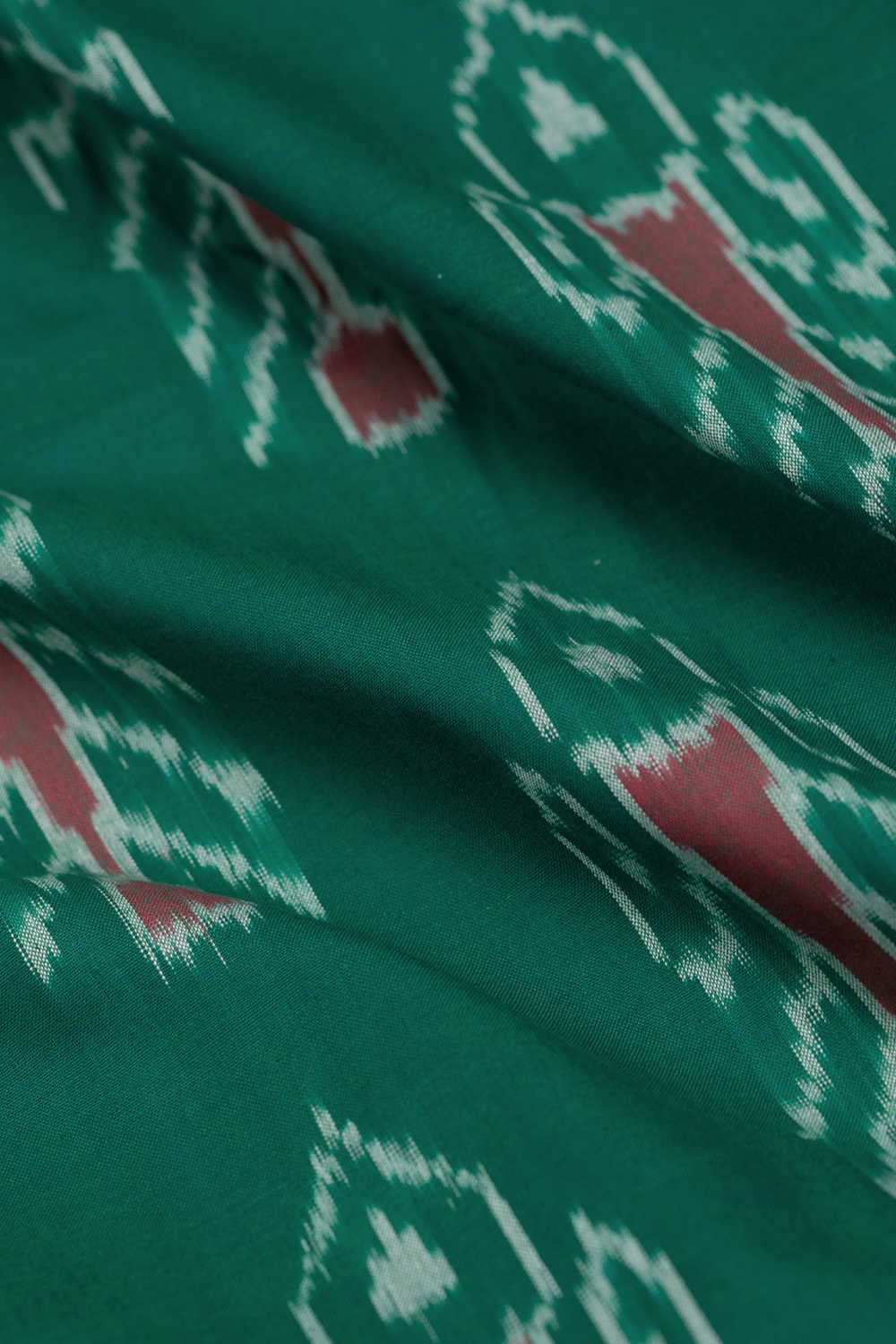 Green Shaded Ikat Cotton Fabric