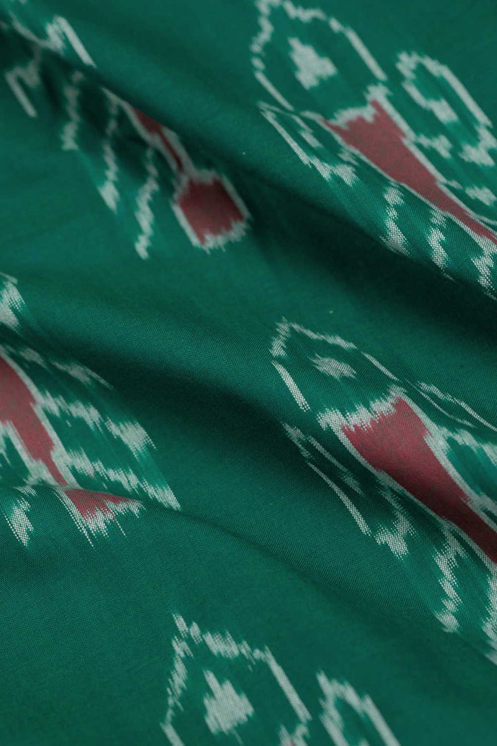 Green Shaded Ikat Cotton Fabric