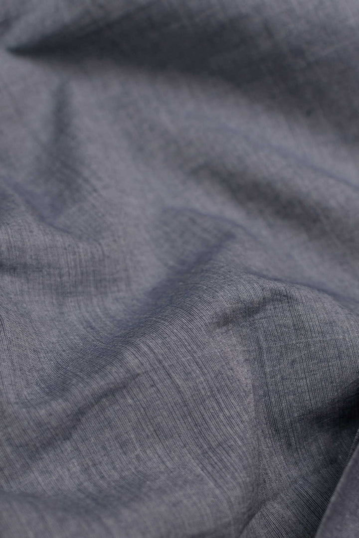 Flint Grey Handwoven Mul Cotton Fabric