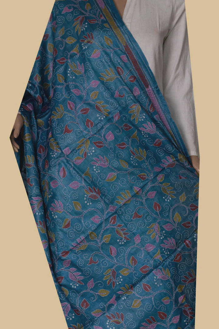 Kantha Silk Dupatta - Matkatus 