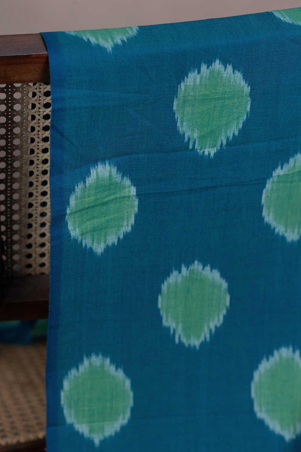 Green Polka Ikat Cotton Fabric